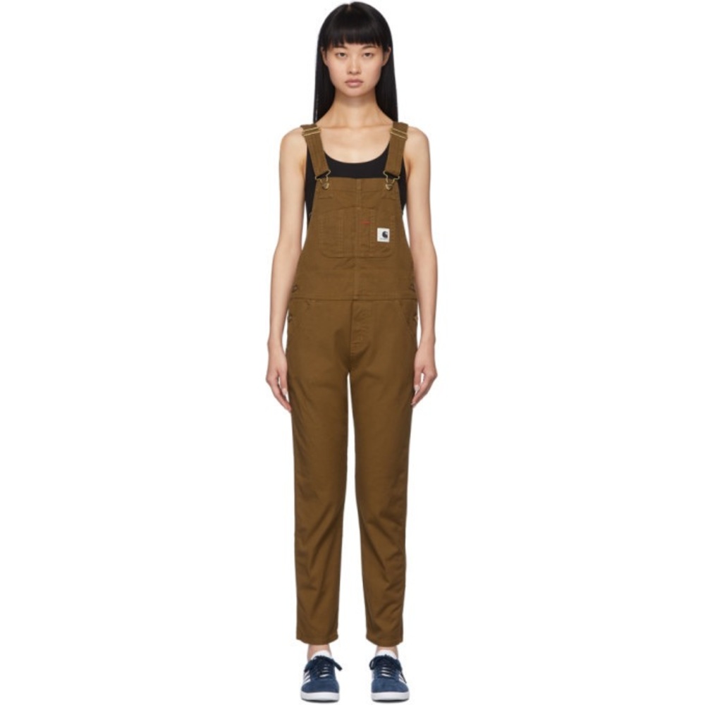 Carhartt WIP Brown Canvas Bib Overalls, size small